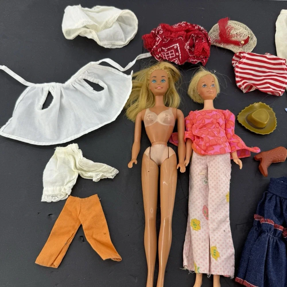 Vintage Mattel Barbie & Skipper Doll Lot 1966 Japan 1986 Taiwan Accessories TLC